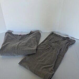 PINK LILY (2XL) GRAY CROPPED/WIDE LEG/HIGH WAIST/ LOUNGE SWEATER SET